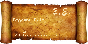 Bogdanu Edit névjegykártya